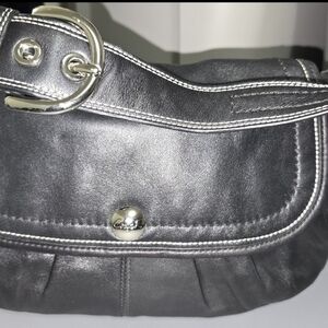 Coach Black Shoulder Bag with Silver Hardware